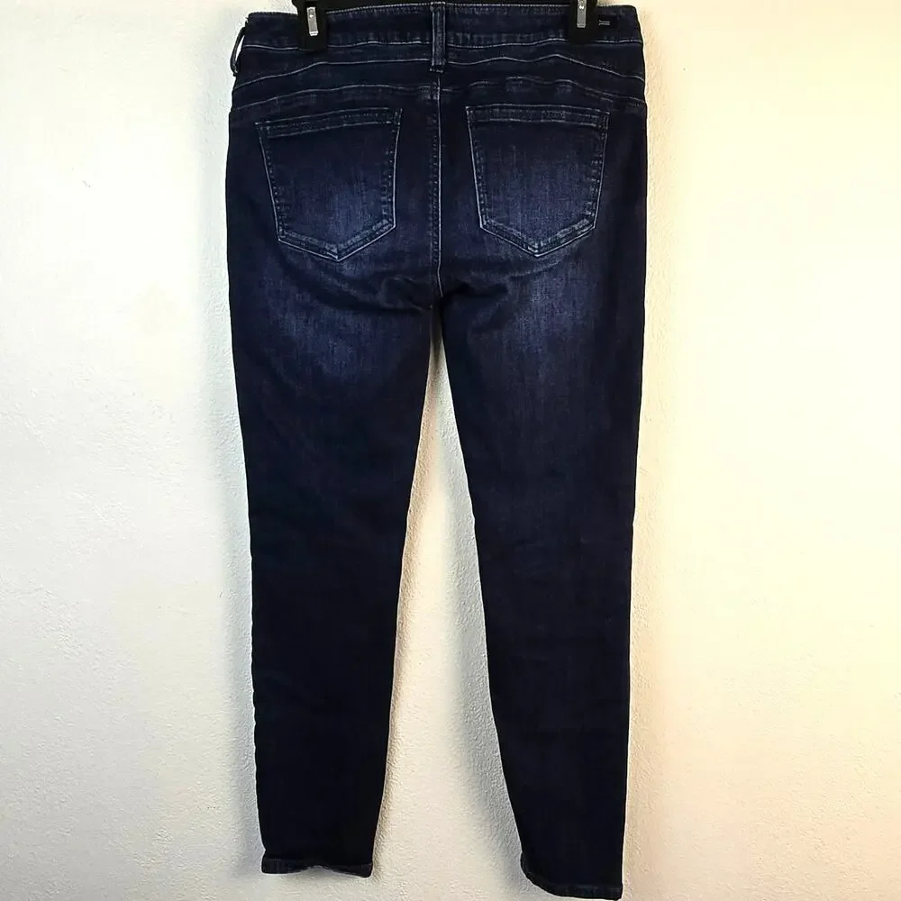 Liverpool Jeans Womens 29 The Hugger Ankle Skinny Mid Rise Dark Wash Preppy Boho